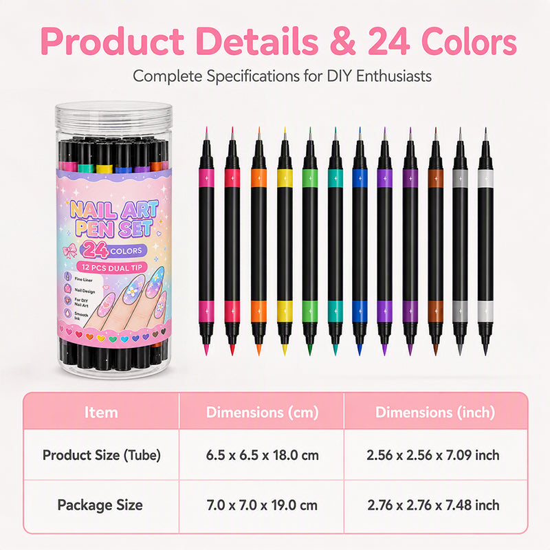 🎃 Halloween Special Sale! 🔥 35K+ Sold! 💅 24-Color Dual-Tip Nail Art Pens – DIY Halloween Manicure Kit 🎁