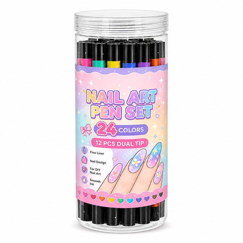 🎃 Halloween Special Sale! 🔥 35K+ Sold! 💅 24-Color Dual-Tip Nail Art Pens – DIY Halloween Manicure Kit 🎁