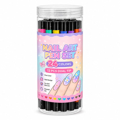 🎃 Halloween Special Sale! 🔥 35K+ Sold! 💅 24-Color Dual-Tip Nail Art Pens – DIY Halloween Manicure Kit 🎁